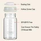 COMI Wide Neck Glass Breastmilk Collection n Storage Bottle, 6oz - Image 3