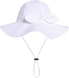 Baby Girl Sun Hat with UPF 50+ Outdoor Adjustable Beach Hat with Wide Brim - Image 4