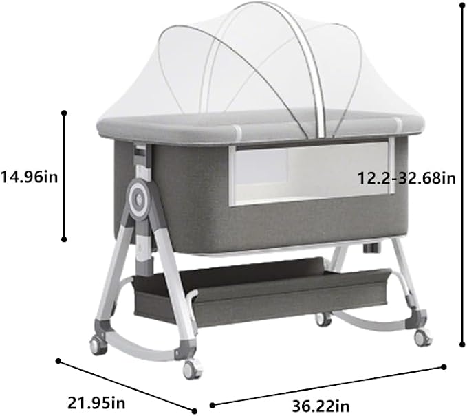 Baby Bassinet, 3 in 1 Baby Bassinets Bedside Sleeper - Image 7