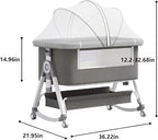 Baby Bassinet, 3 in 1 Baby Bassinets Bedside Sleeper - Image 7