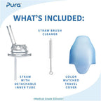 Pura Kiki 11oz/325ml Stainless Steel Straw Bottle w/Sleeve - Image 2