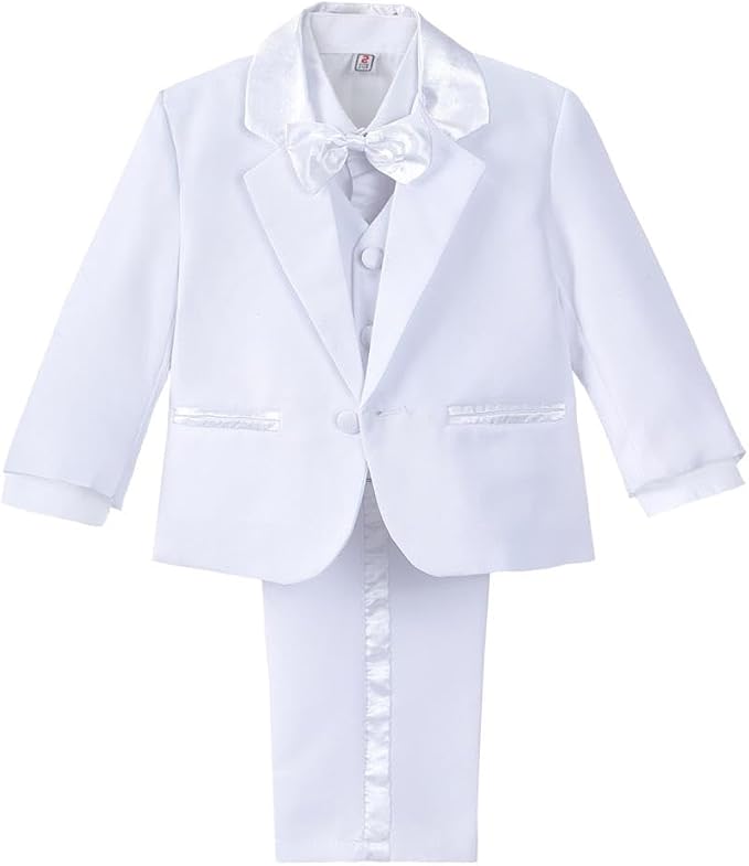Dressy Daisy Baby Toddler Boy 5 Pcs Set Formal Tuxedo Suits No Tail Wedding by DressyDaisy