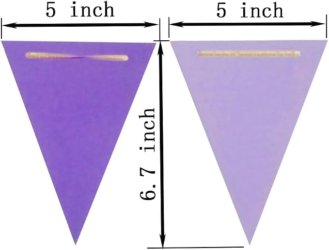 Dark Purple and Light Purple Pennant Banner, Dark Purple and Light Purple - Image 2