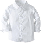 CORATED Toddler Dress Suits Baby Boys Clothes Sets Bowtie Shirts Suspenders - Image 3