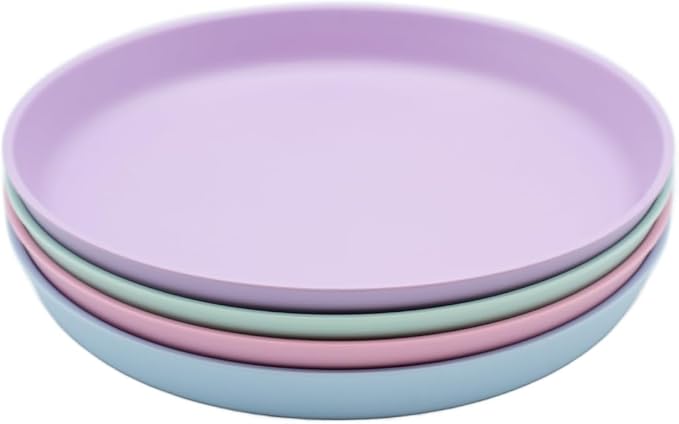 WeeSprout Bamboo Plates, Kid-Sized Dinnerware, Dishwasher Safe Melamine Dishware by WeeSprout