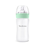 Yooforea Silicone Coated Glass Baby Bottle, 6M+ Fast Flow Nipple I Anti-Colic by Yooforea