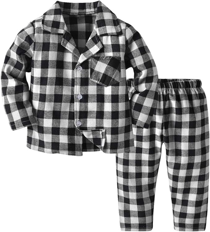 QZH.DUAO Matching Family Christmas Pajamas Set Long Sleeve Holiday Warm - Image 2