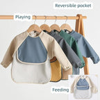 GZMM Waterproof Baby Bibs, Infant Toddler Long Sleeve Feeding Bib - Image 2