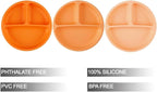 PandaEar 3 Pack Toddler Plates, Silicone Divided Suction Plate - Image 2