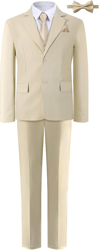 A&J DESIGN Boys 7-Piece Formal Suit Ring Bearer Outfit by AJDESIGN
