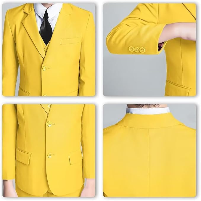 JPF Boy's Formal Suit Set Slim Fit Kids Tuxedo Suits - Image 5