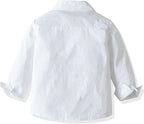 CORATED Toddler Dress Suits Baby Boys Clothes Sets Bowtie Shirts Suspenders - Image 4