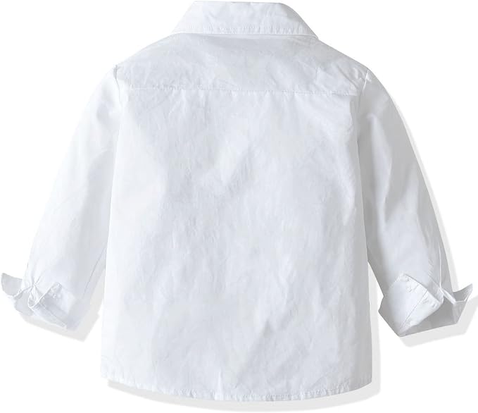 CORATED Toddler Dress Suits Baby Boys Clothes Sets Bowtie Shirts Suspenders - Image 4