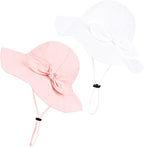 Baby Girl Sun Hat with UPF 50+ Outdoor Adjustable Beach Hat with Wide Brim - Image 2
