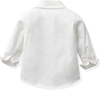 CORATED Toddler Dress Suits Baby Boys Clothes Sets Bowtie Shirts Suspenders - Image 4