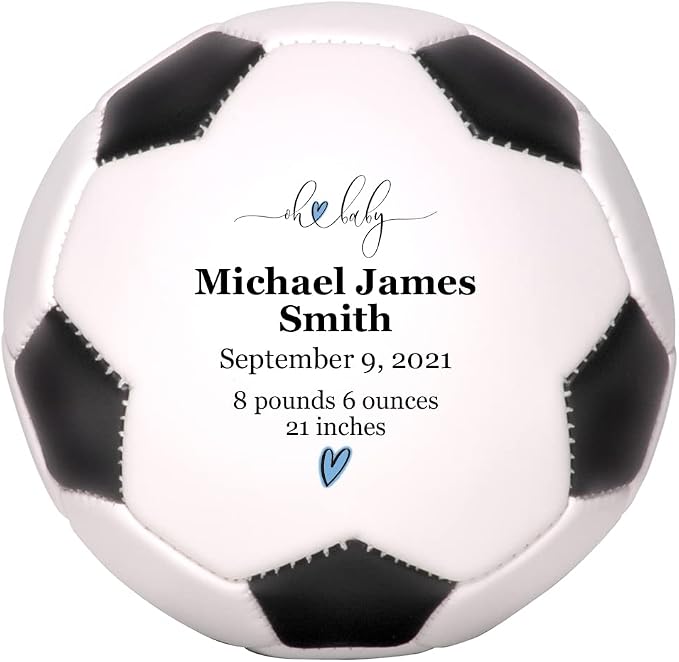 Personalized Baby Birth Announcement Soccer Ball Keepsake by PhotoBallBallStars