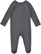 Baby Footed Pajamas with Mittens Rayon from Bamboo 2pcs Newborn Infant 2-way - Image 4