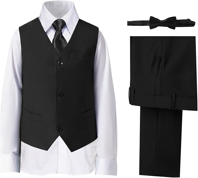 Boys' Suits Formal Slim Fit Tuxedo Boys Vest and Pants Set by DHTS
