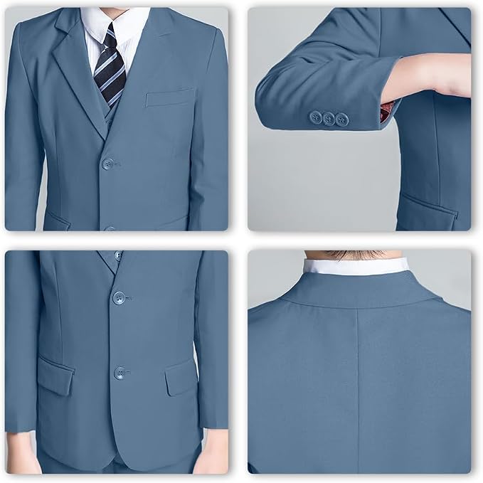 JPF Boy's Formal Suit Set Slim Fit Kids Tuxedo Suits - Image 5