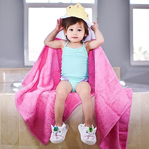 Hooded Baby Towel for Kids 2-8 | Large 100% Cotton Baby Towel for Girls in Pink - Image 4