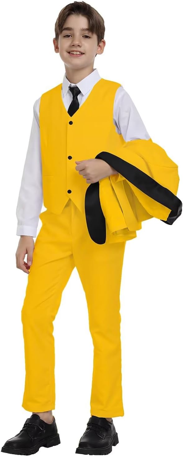 Boys Suit for Toddler Tuxedo Kids Formal Suits Set 5 Pieces Wedding Outfit - Image 3