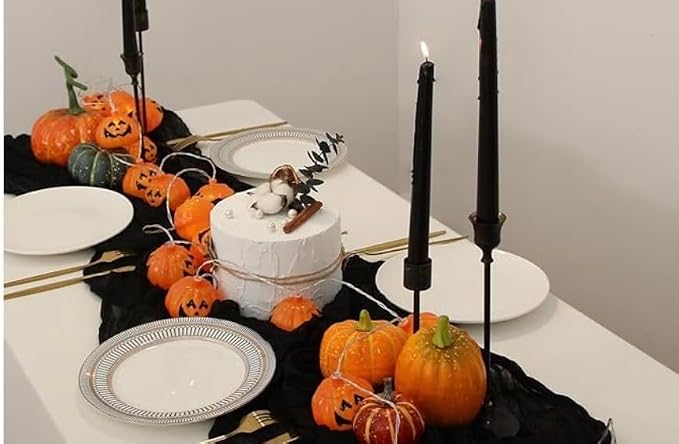 FEXIA 3 Pack Black Table Runner 35x120 Inches - Image 6