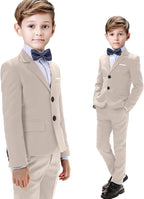 Boys Suits 5 Pieces Slim Fit Blazer Pants Black Blue Outfit Suit - Image 3