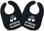 100% Cotton Drinking Buddies Twin Bibs Cute & Practical Unisex Bibs by TWINSTUFF