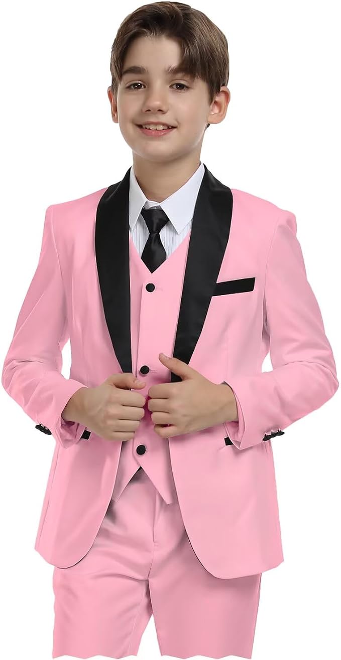 Boys Suit for Toddler Tuxedo Kids Formal Suits Set 5 Pieces Wedding Outfit by SHINFAN