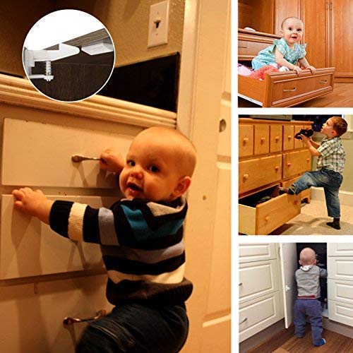 Vmaisi 12 Pack Cabinet Locks Child Safety Latches - Image 7