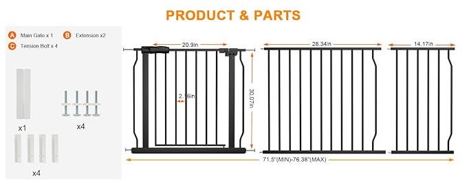 Extra Wide Baby Gate Extra Wide Pet Dog Gates - Image 2
