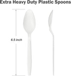 360 Count White Plastic Spoons Disposable, Heat Resistant, Solid and Durable - Image 3