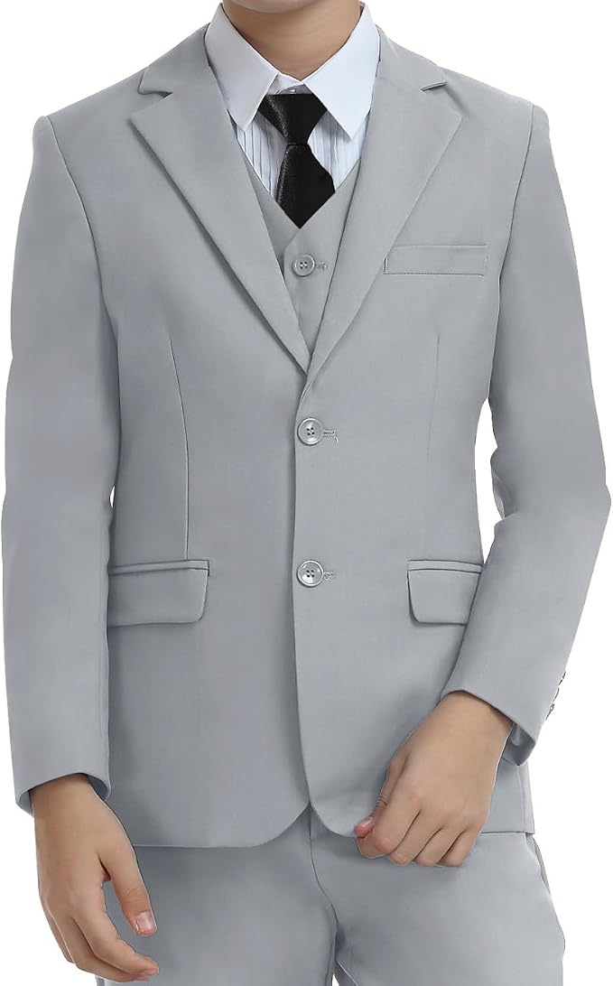 Boys Suit for Kids Teens Formal 5 Piece Tuxedo Suit Set by Lycody