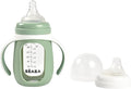 BEABA 2-in-1 Glass Baby Bottle to Glass Transition Sippy Cup, Spill Proof Sippy by BEABAUSA