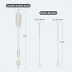 Baby Bottle Brush and Straw Cleaner Brush Set, Extra Long Double-Ended Soft - Image 7