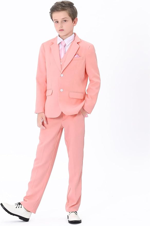 A&J DESIGN Boys 7-Piece Formal Suit Ring Bearer Outfit - Image 2