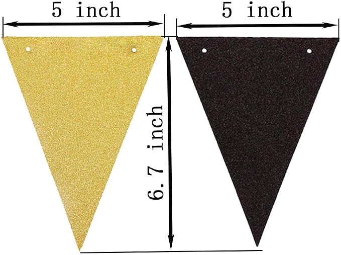 Black and Gold Pennant Banner - Image 2