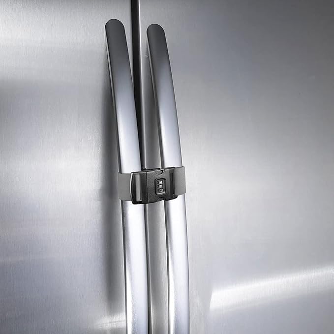 Fridge Freezer Refrigerator Cabinet Lock Latch, Adjustable French Door Guard by FresherAcc