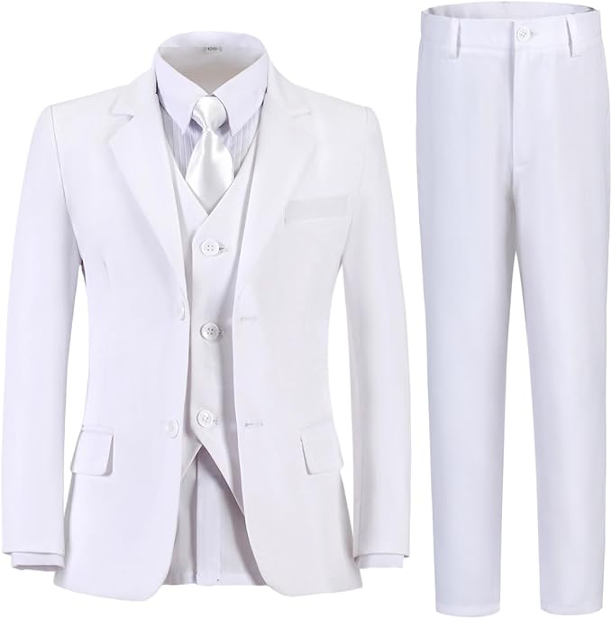 Boys Suit for Kids Teens Formal 5 Piece Tuxedo Suit Set by Lycody