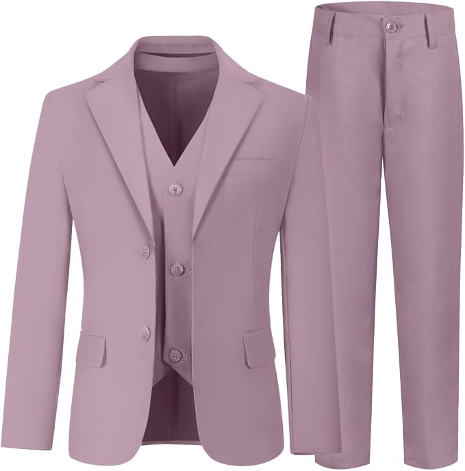 Boys' 3 Piece Suit Set with Suit Jacket, Formal Tuxedos Slim Fit Ring Bearer by Hipfun