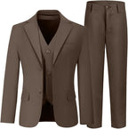 Boys' 3 Piece Suit Set with Suit Jacket, Formal Tuxedos Slim Fit Ring Bearer by Hipfun