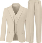 Boys' 3 Piece Suit Set with Suit Jacket, Formal Tuxedos Slim Fit Ring Bearer by Hipfun