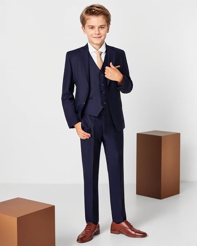 Boys' Formal Suit Set Slim Fit Kids Formal Suits Toddler Tuxedo Wedding Prom - Image 4