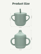 Silicone Toddler Cups Set, 2 Straw Cups and 2 Sippy Cups - Image 2