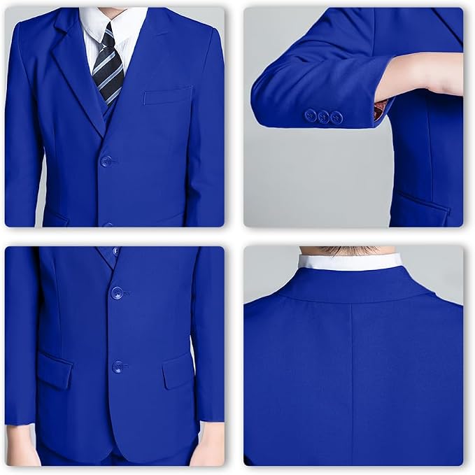 JPF Boy's Formal Suit Set Slim Fit Kids Tuxedo Suits - Image 5