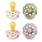 BIBS Boheme Soother 4-Pack | BPA Free Dummy Pacifier | Round Nipple | Natural by BIBS
