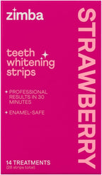 Zimba Strawberry Flavored Teeth Whitening Strips | Vegan, Enamel Safe Hydrogen by ZimbaWhitening