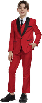 Boys Suit for Toddler Tuxedo Kids Formal Suits Set 5 Pieces Wedding Outfit - Image 2