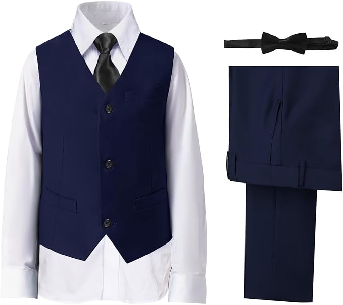 Boys' Suits Formal Slim Fit Tuxedo Boys Vest and Pants Set by DHTS