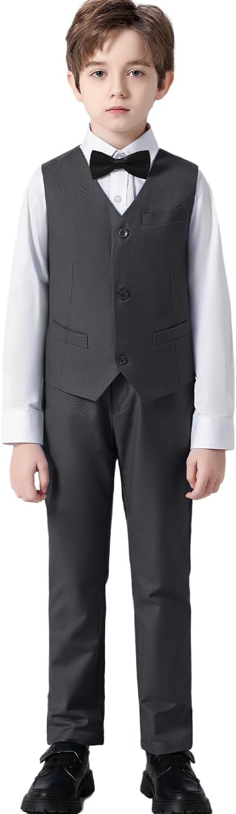 Boys' Suits Formal Slim Fit Tuxedo Boys Vest and Pants Set - Image 2